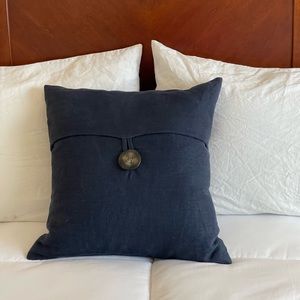 Pottery Barn Textured Button Linen Pillow